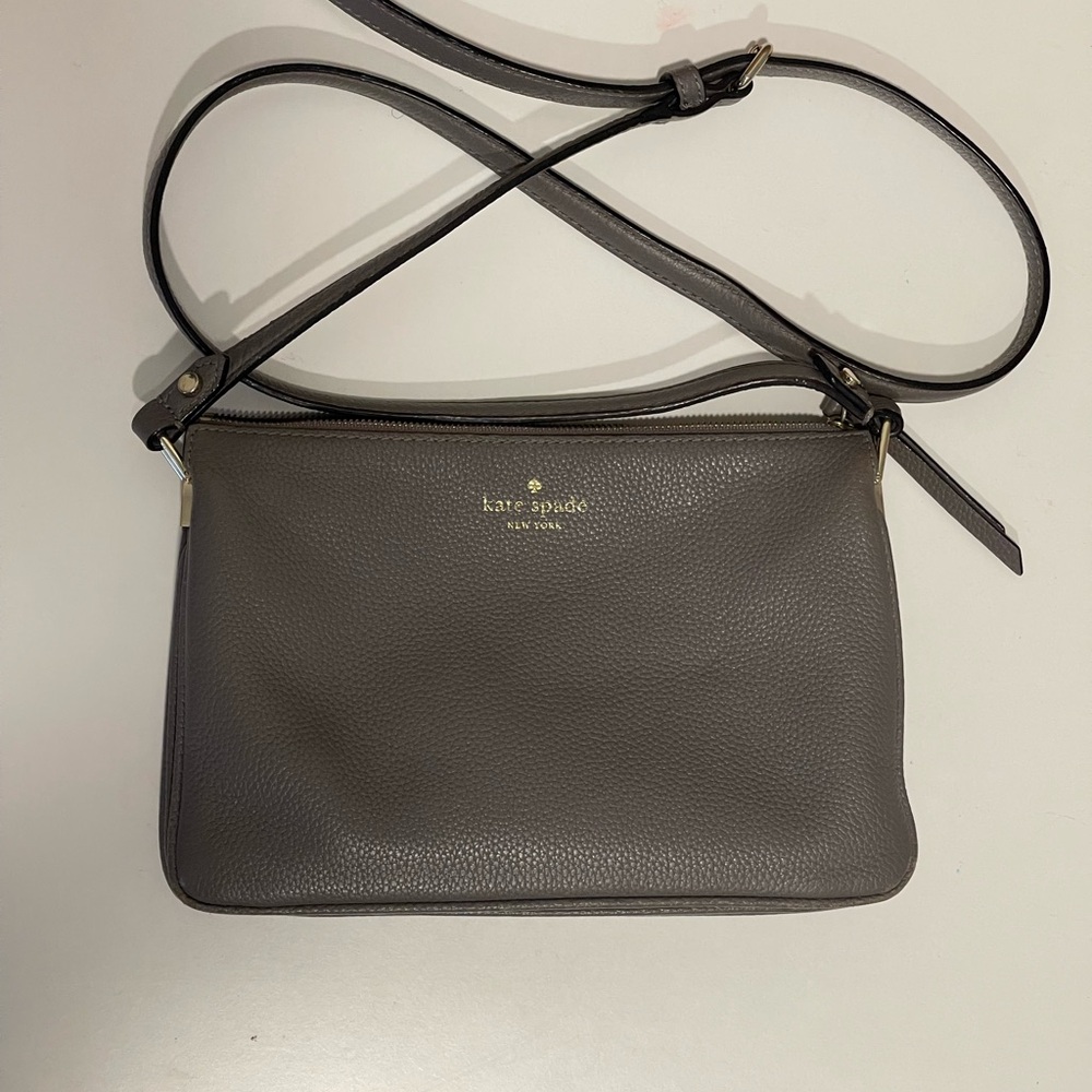 kate spade New York grey Leather Crossbody Bag